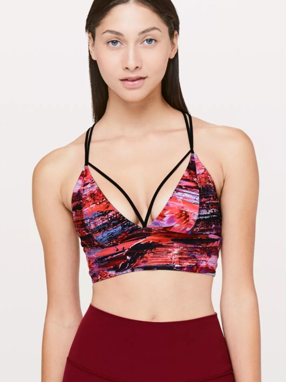 Lululemon Pushing Limits Bra Dahliascape Multi / Black